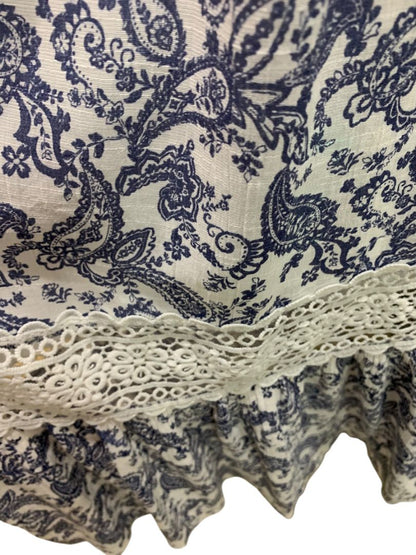 Size XL J Gee Womens Peasant Boho Skirt Blue White Paisley Pull On