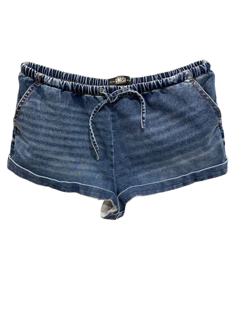 Size Large Rewash Brand Womens Denim Pull On Shorts Elastic Drawstring
