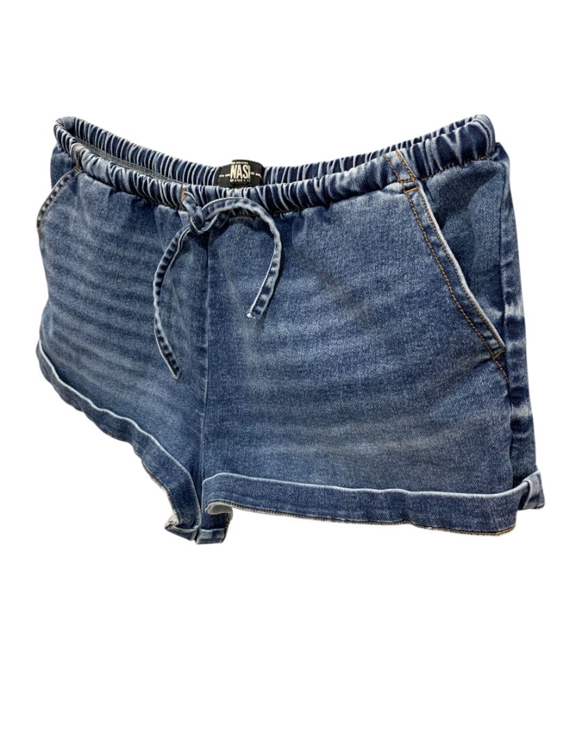 Size Large Rewash Brand Womens Denim Pull On Shorts Elastic Drawstring