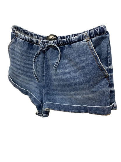 Size Large Rewash Brand Womens Denim Pull On Shorts Elastic Drawstring