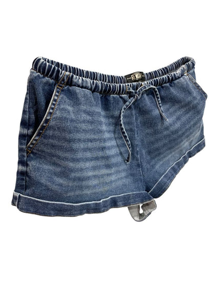 Size Large Rewash Brand Womens Denim Pull On Shorts Elastic Drawstring
