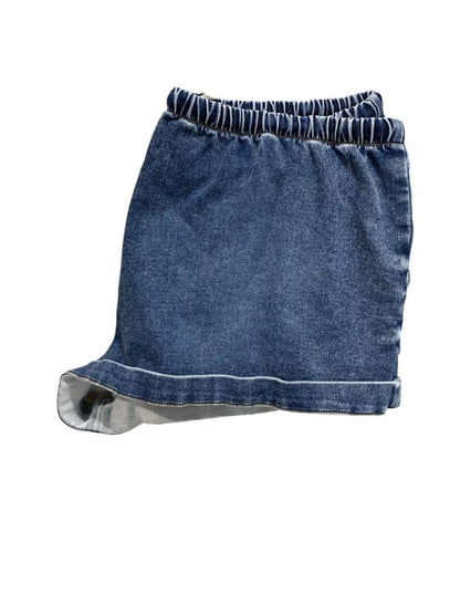 Size Large Rewash Brand Womens Denim Pull On Shorts Elastic Drawstring