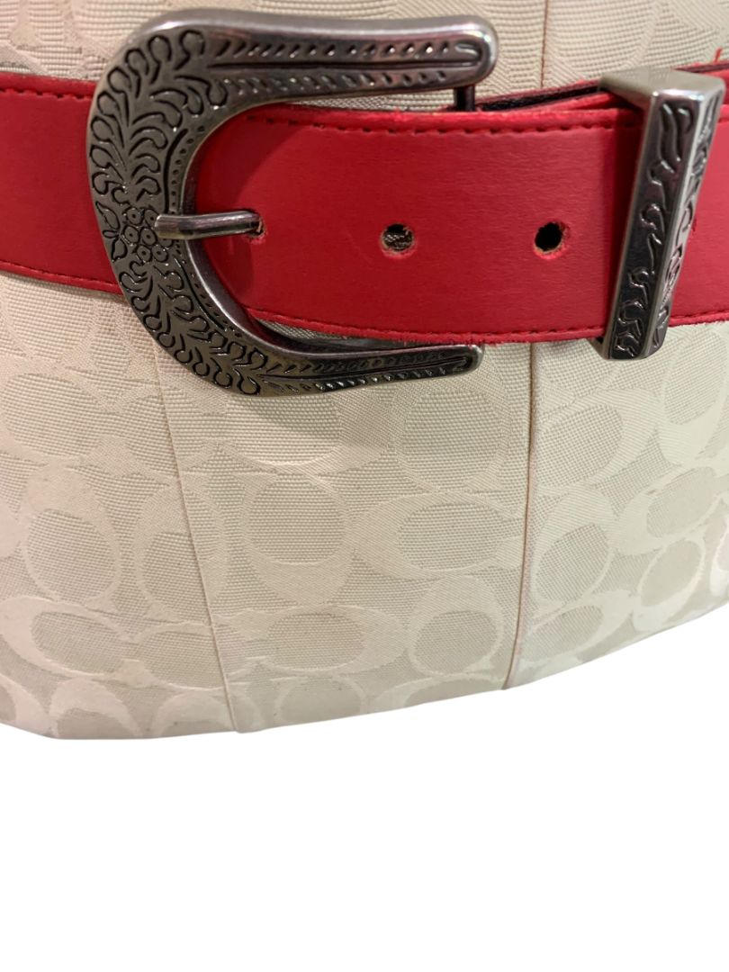 Large 34-38" Waist Womens Red Faux Leather Belt Western Style