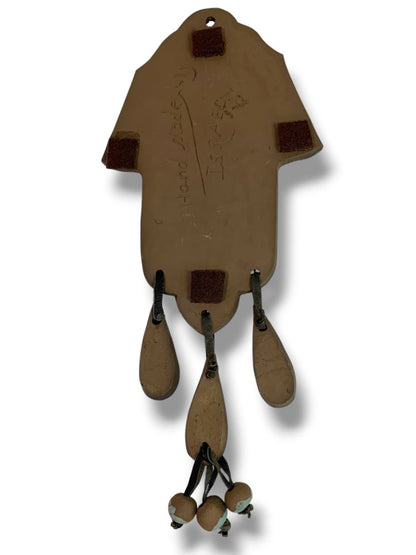 Home Blessing Clay Wall Hanging Chimes Blue Hand Made in Israel 13.5"L x 6"w
