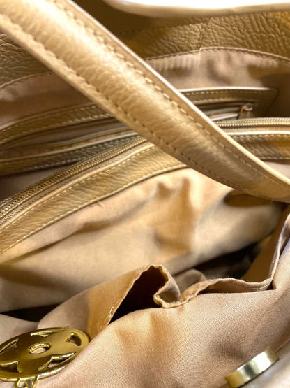 Bueno Woven Tote Handbag Multicolor Stripe Green Pink 9.5"h x 11"l