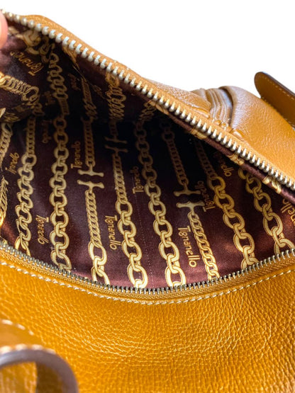 Tignanello Brown Pebbled Leather Crossbody Bag Organizational Boho Style