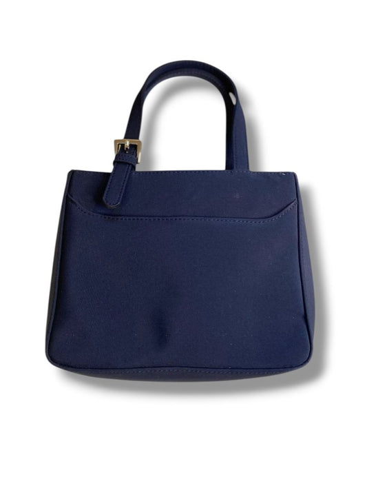 Amanda Smith Navy Blue Mini Satchel Handbag Triple Compartment 6"h x 7.5"l