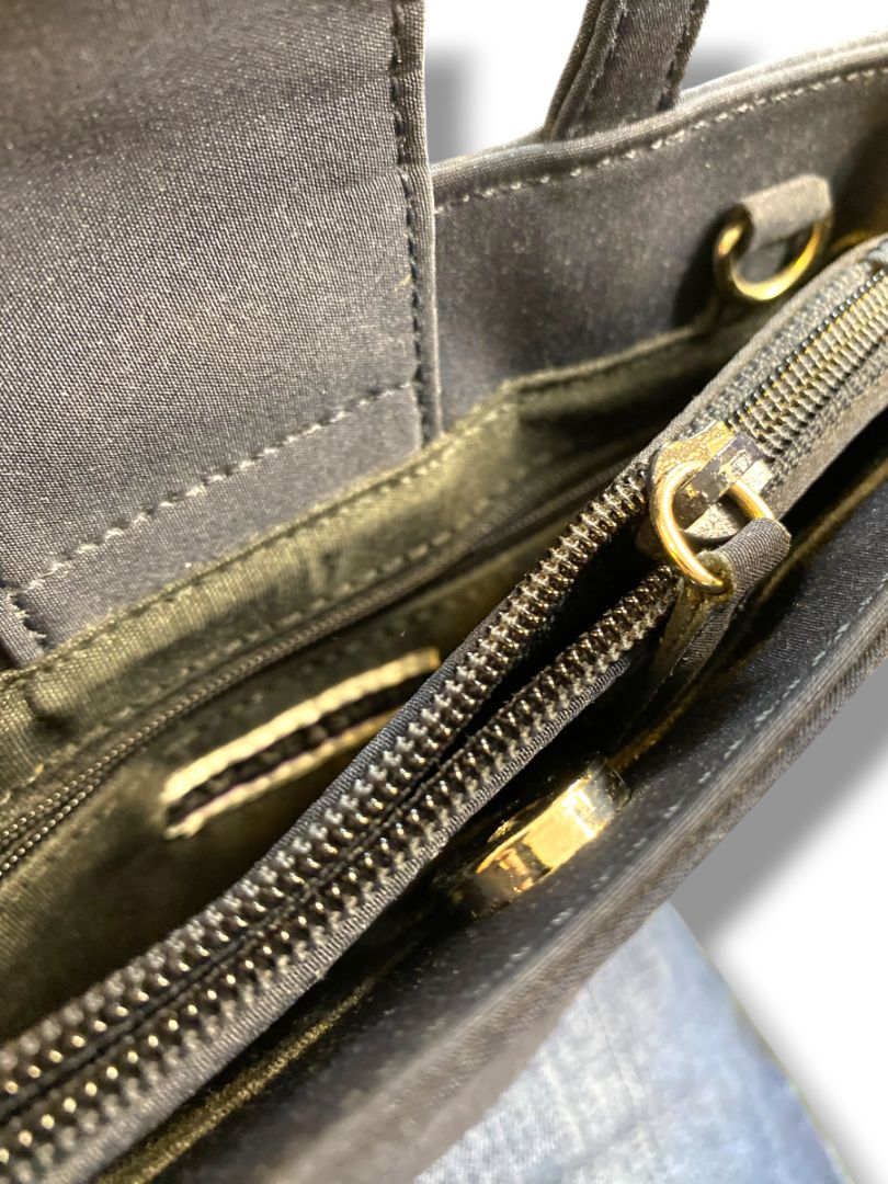 Amanda Smith Navy Blue Mini Satchel Handbag Triple Compartment 6"h x 7.5"l