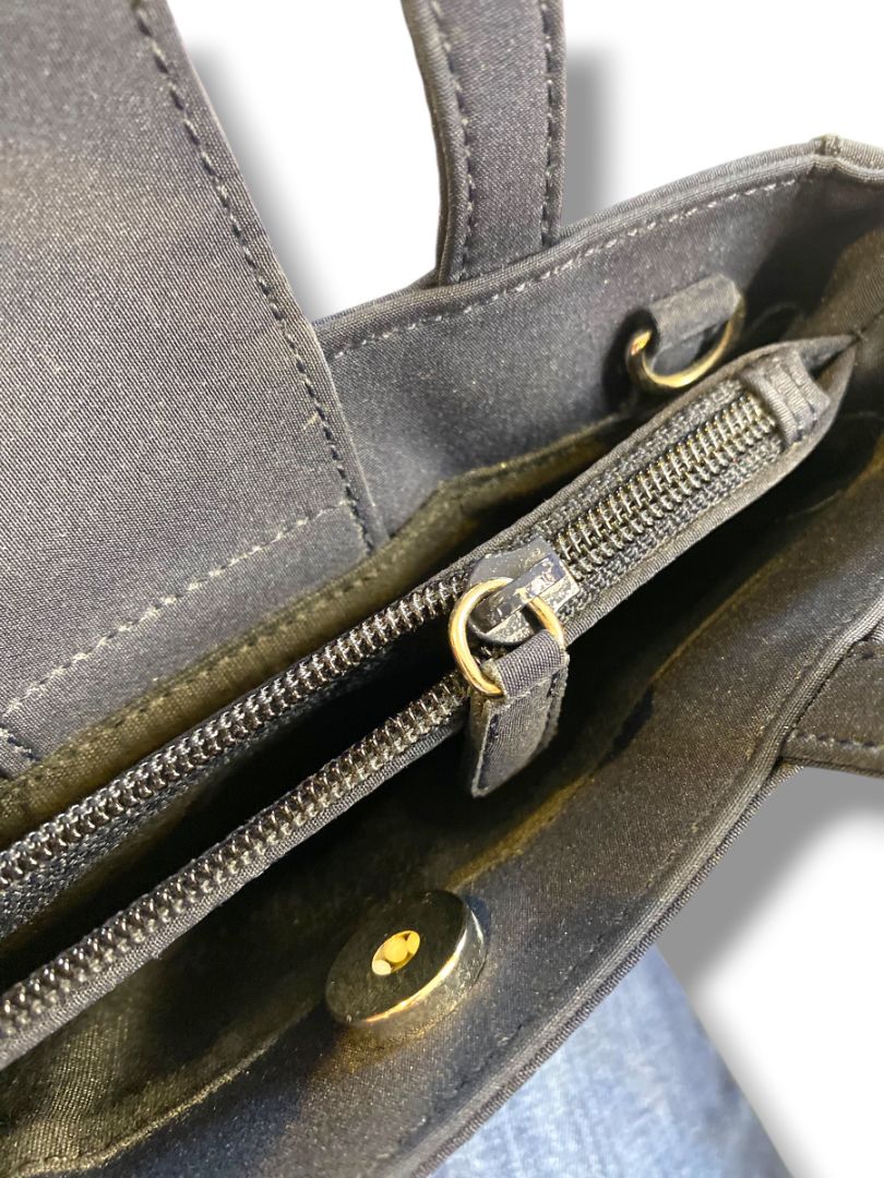 Amanda Smith Navy Blue Mini Satchel Handbag Triple Compartment 6"h x 7.5"l
