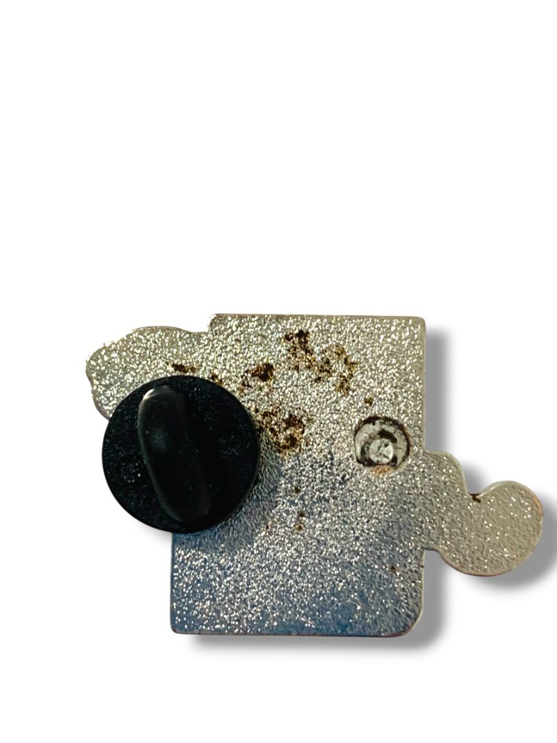 Lapel Pin Book Worm 1.3" Enameled Multicolor
