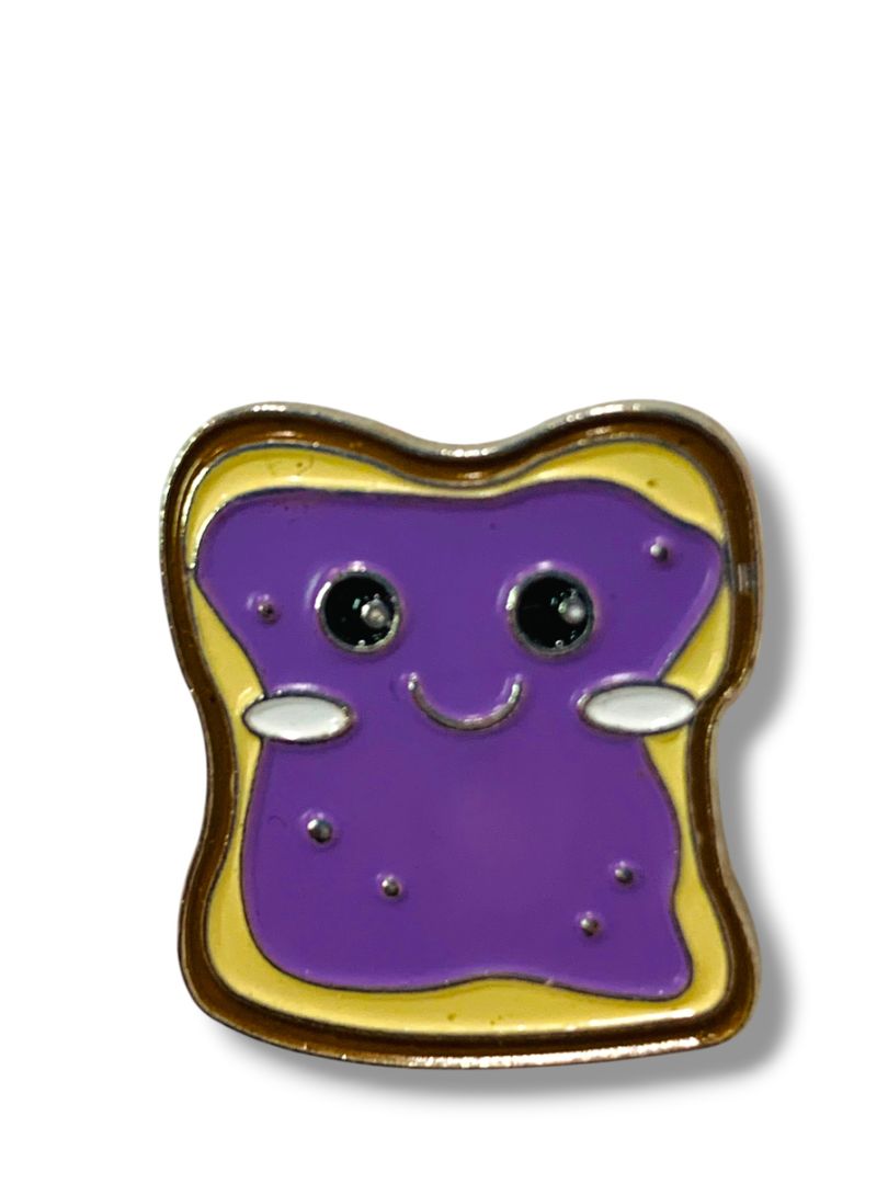 Lapel Pin Jelly Toast Purple Goldtone .7"