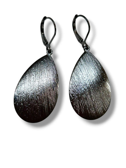 2 Pair Pierced Earrings Pewter Color Drop Dangle 1.5"-2" Drop Dangle