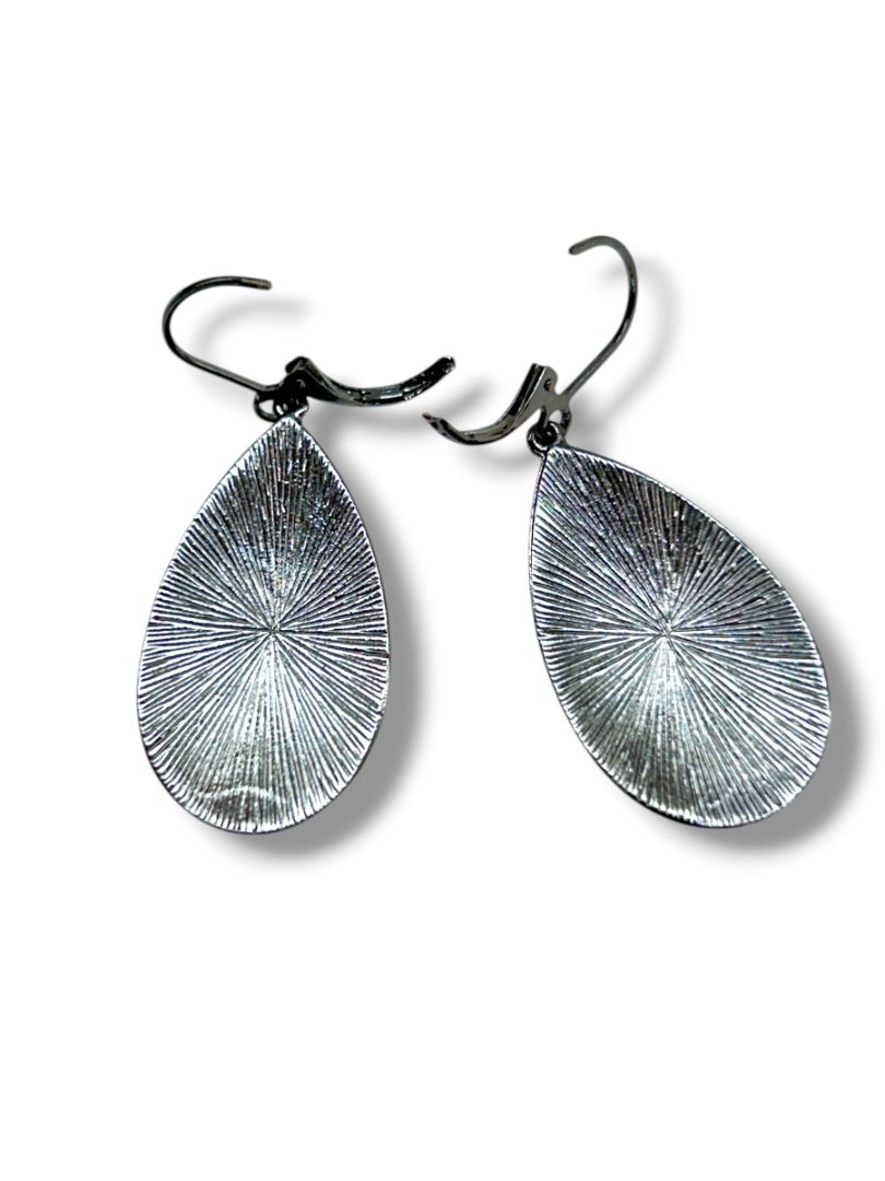 2 Pair Pierced Earrings Pewter Color Drop Dangle 1.5"-2" Drop Dangle