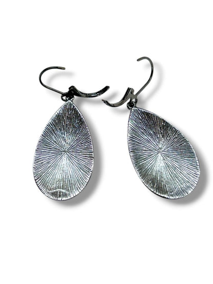 2 Pair Pierced Earrings Pewter Color Drop Dangle 1.5"-2" Drop Dangle