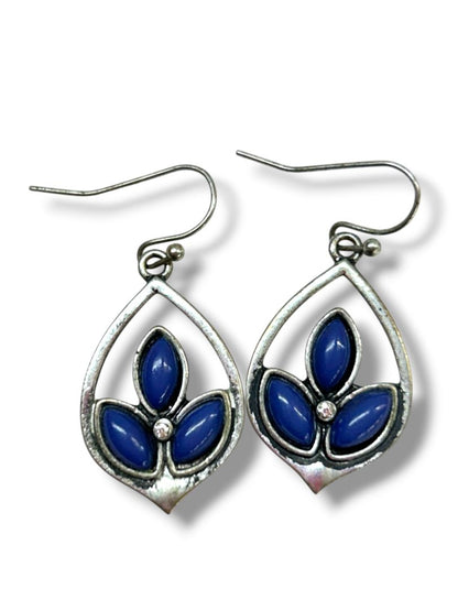 2 Pair Pierced Earrings Pewter Color Drop Dangle 1.5"-2" Drop Dangle