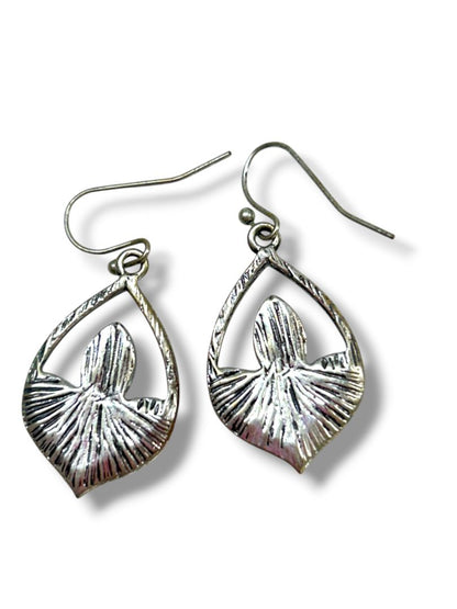 2 Pair Pierced Earrings Pewter Color Drop Dangle 1.5"-2" Drop Dangle