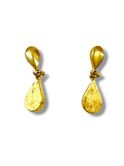 2 Pair Post Pierced Earrings Silvertone Flower .6" Goldtone Red .9" Drop