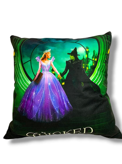 Wicked Glinda Elphaba Decorative Throw Pillow Elphaba 17" Square