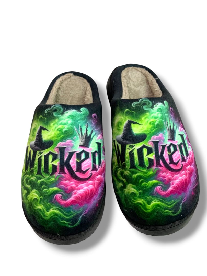 Size 7.5 (38/39) Wicked Womens Plush Hard Bottom Slippers