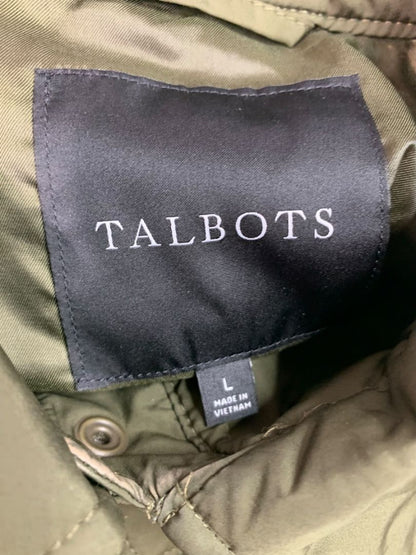 Size Large Talbots Womens Army Green Tunic Length Quilted Vest