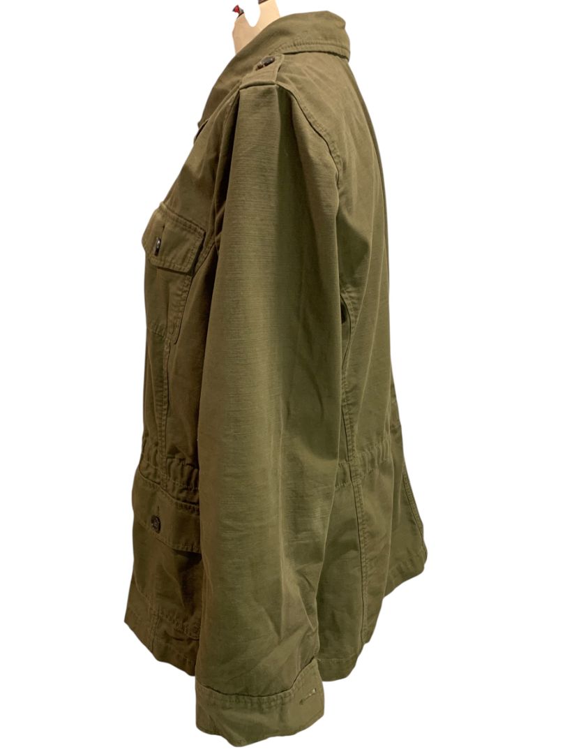 Size XL Talbots Womens Army Green Safari Jacket Button Up