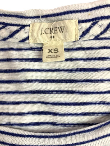 Size XS J.Crew Womens Blue White Striped Tshirt C'est Bon!