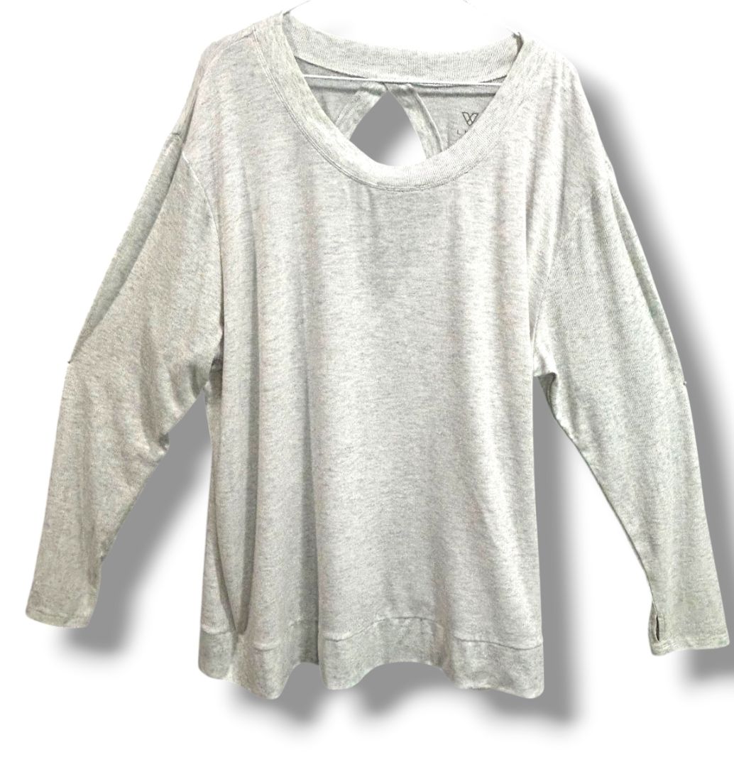 22/24 Livi Active Womens Plus Size Heathered Gray Lightweight Sweatshirt
