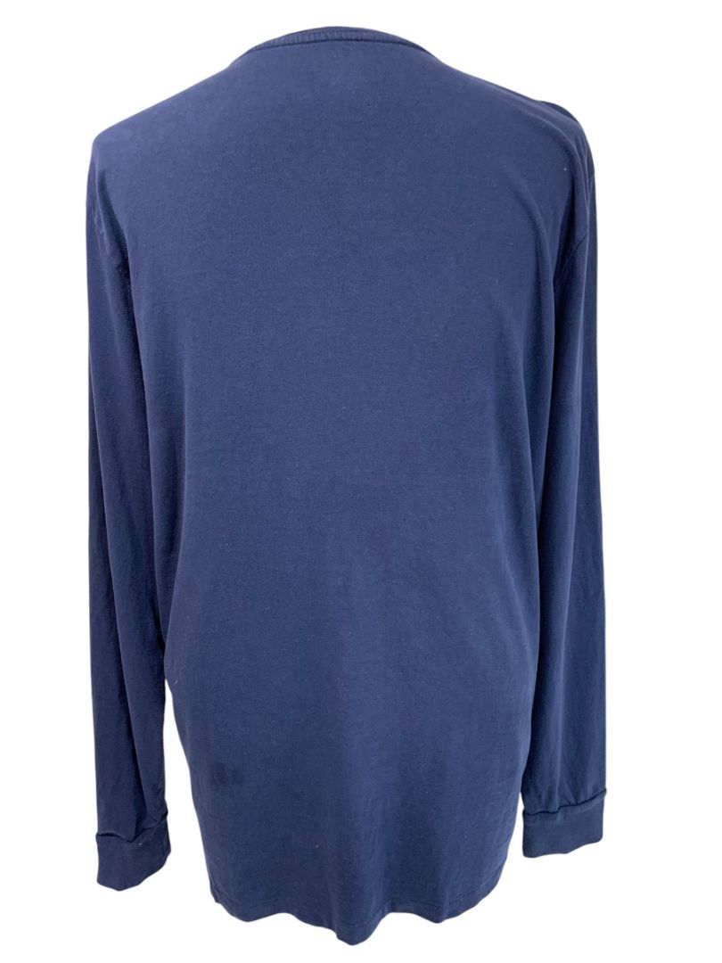 Large Polo Ralph Lauren Mens Long Sleeve Tshirt Navy Blue Athl Div