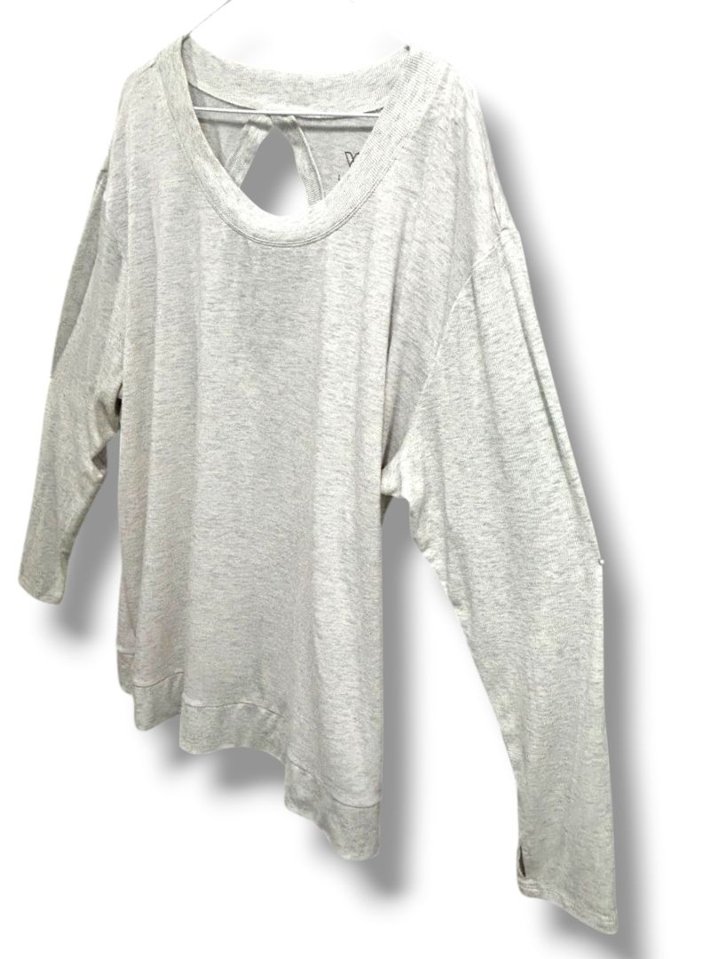 22/24 Livi Active Womens Plus Size Heathered Gray Lightweight Sweatshirt