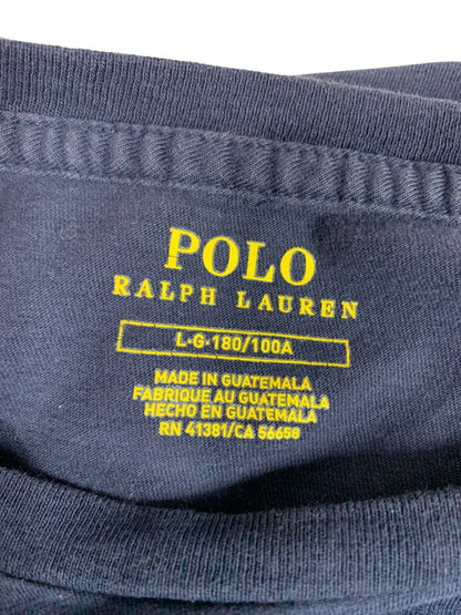 Large Polo Ralph Lauren Mens Long Sleeve Tshirt Navy Blue Athl Div