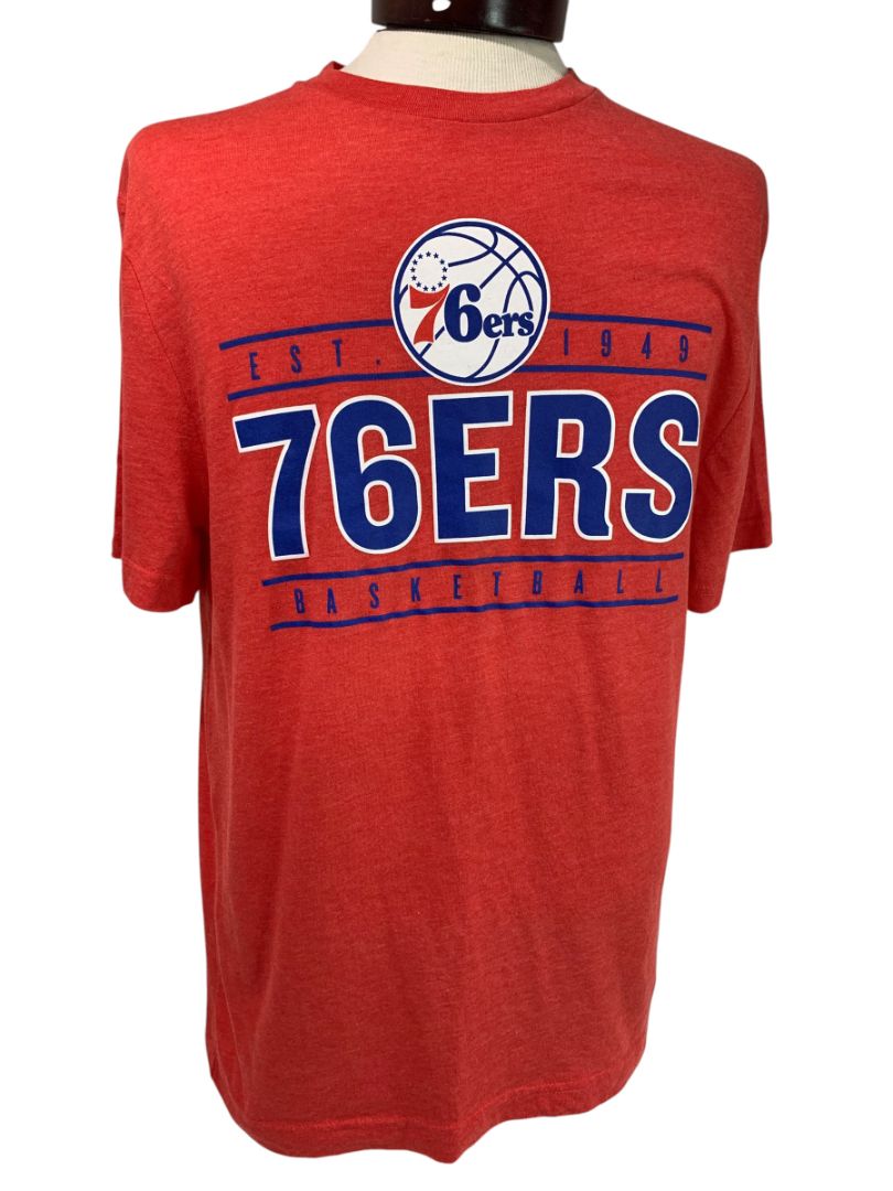 Medium NBA Philadelphia 76ers Mens Red Tshirt Soft Basketball