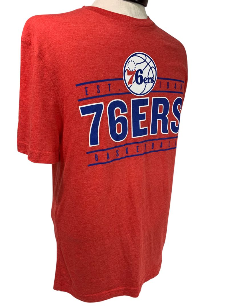 Medium NBA Philadelphia 76ers Mens Red Tshirt Soft Basketball