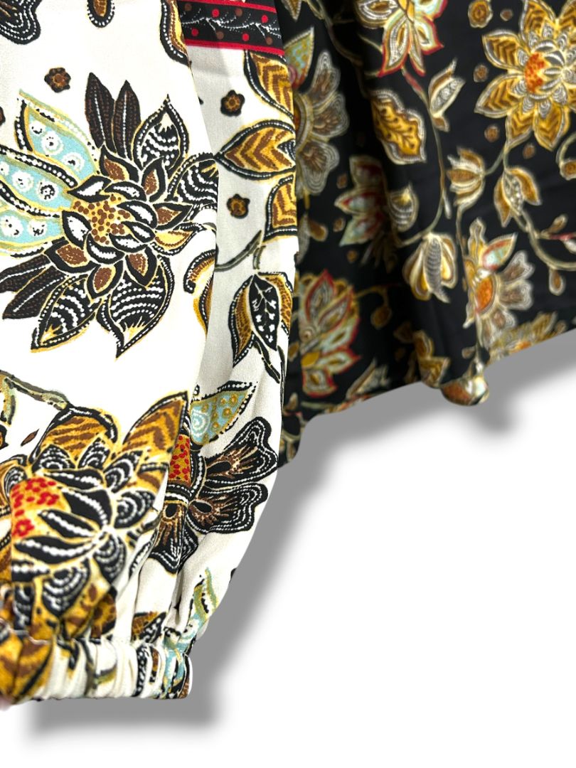 4X Belle Boho Kim Gravel Womens Plus Size Print Popover Blouse Shirt