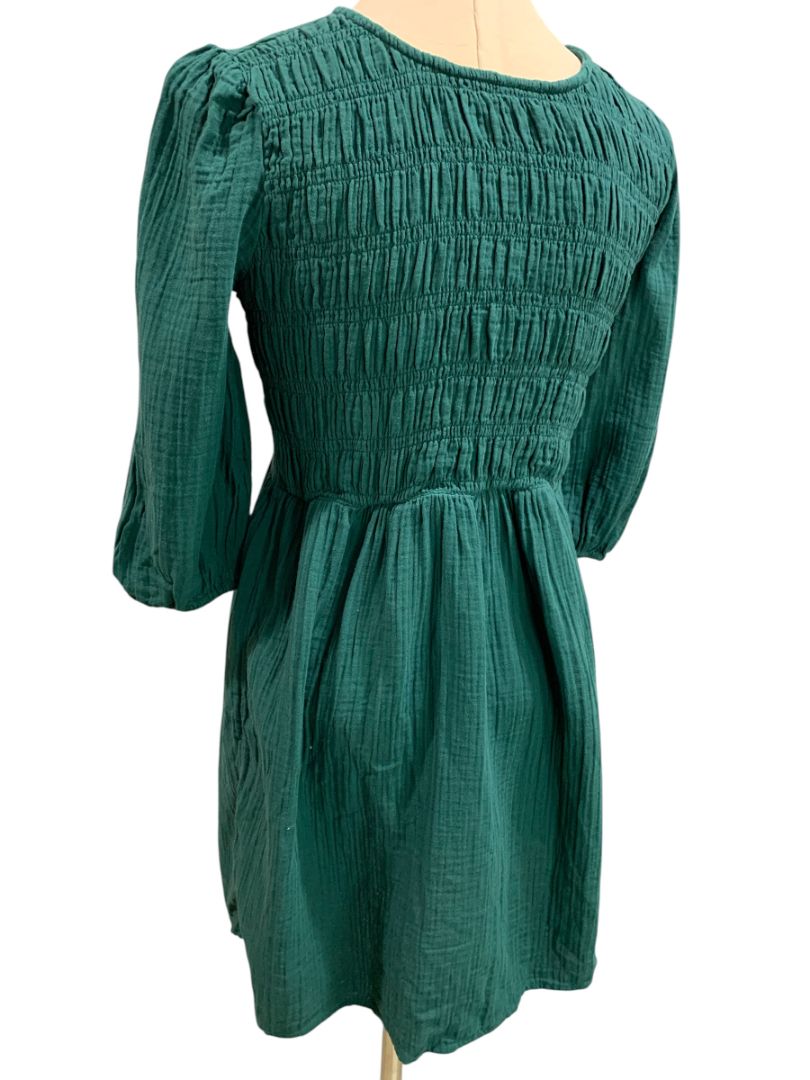 Size XXL Gap Kids Emerald Green Gauzy Dress Smocked Bodice