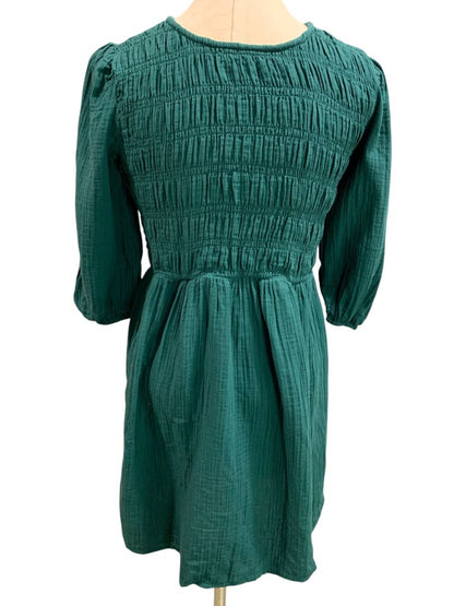 Size XXL Gap Kids Emerald Green Gauzy Dress Smocked Bodice