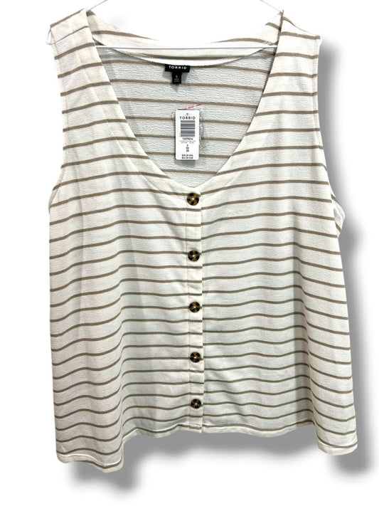 5X Torrid New Womens Plus Size Button Down Tank Stripe Shirt