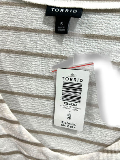 5X Torrid New Womens Plus Size Button Down Tank Stripe Shirt