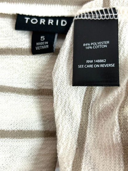 5X Torrid New Womens Plus Size Button Down Tank Stripe Shirt