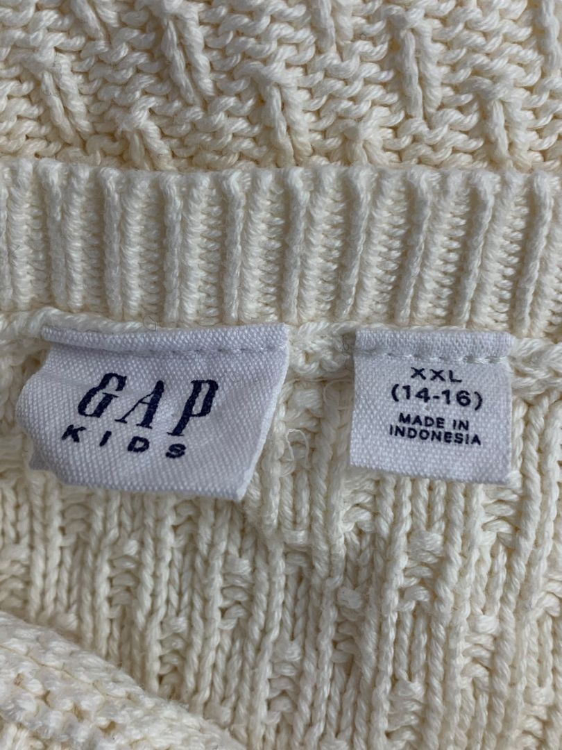 XXL Gap Kids Girls Knit Sweater Cotton Cream Ivory Color Long Sleeve