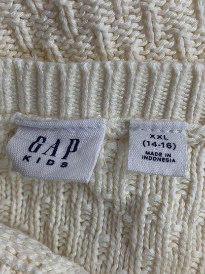 XXL Gap Kids Girls Knit Sweater Cotton Cream Ivory Color Long Sleeve
