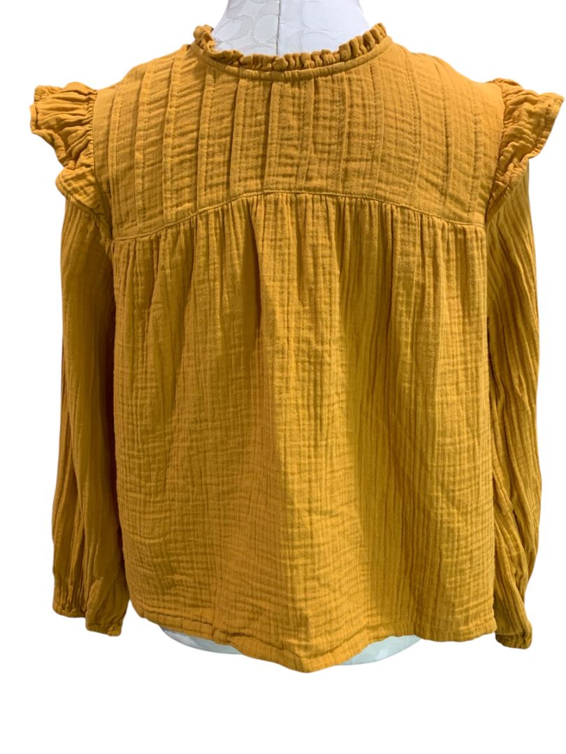 Size XXL Gap Kids Girls Mustard Yellow Cotton Gauzy Blouse Shirt