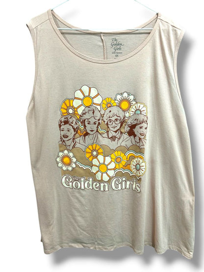 4X The Golden Girls Womens Plus Size Pink Tank Top Retro Graphic