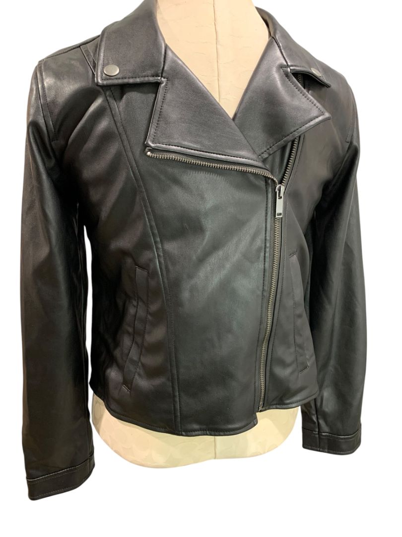 Size XXL Gap Kids New Vegan Leather Black Moto Style Jacket