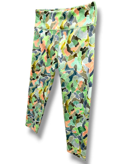 Size XXL Athleta Girl Chit Chat Leggings High Rise Printed Capri Green Print