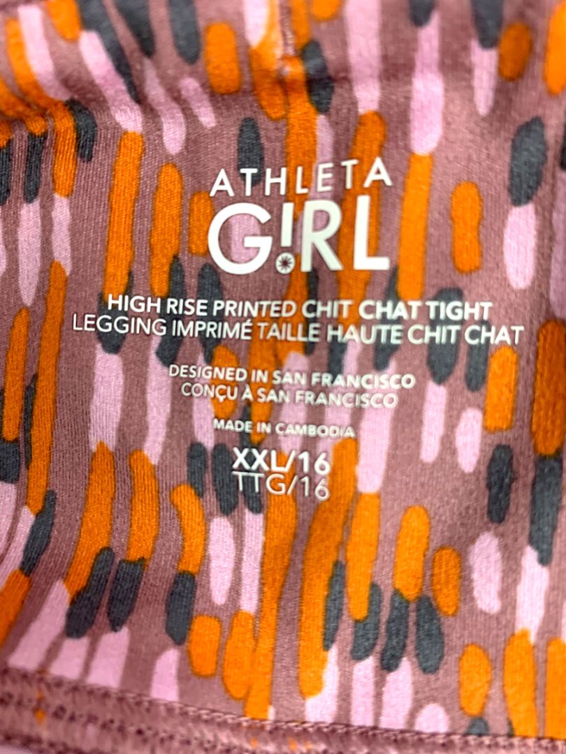 Size XXL Athleta Girl Chit Chat Leggings High Rise Printed Tight Soft