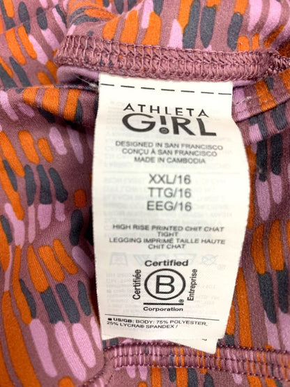 Size XXL Athleta Girl Chit Chat Leggings High Rise Printed Tight Soft
