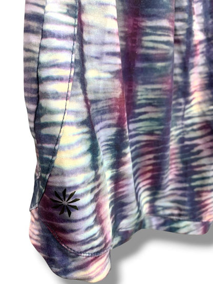Size XXL (16) Athleta Girl Pull On Athletic Shorts Zip Pockets All Play 3" Short Purple Print