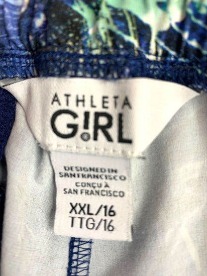 Size XXL (16) Athleta Girl Pull On Athletic Shorts Zip Pockets All Play 3" Short