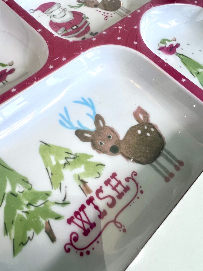 Pottery Barn Kids Christmas Holiday Plate Set Divided Plate Bowl Sippy Cup Santa Holiday NIB