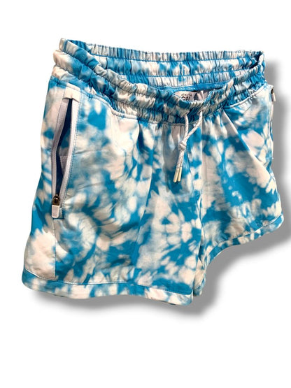 Size XXL (16) Athleta Girl Pull On Athletic Shorts Zip Pockets Blue All Play 3" Short